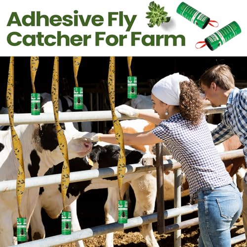 Qualirey 80 Pack Fly Strips Sticky Fly Trap Indoor Outdoor Hanging Ribbon Tape Paper Flying Insect Trap Gnat Killer Traps Catcher for Fruit Flies, Bug, Insect, Pest (Green) - color: Green
