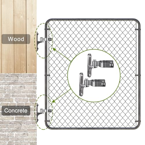 Insaga 2Pack Heavy Duty Wall Mount Gate Hinges, 304 Stainless Steel Chain Link Fence Gate Hinges for Farm, 1-7/8" Pipe Gate Hinge with 5/8" Pin, T-Post Gate Hinge Kit for Wooden & Metal Fence - size: 1-7/8''-2Pack