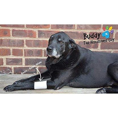 PawFlex Basic Leg Bandages for Dogs, Cats and Other Pets First Aid Non-Adhesive Fur Friendly - Value 16 Pack (Standard,& Wide) (Medium) - size: Medium 16-Pack