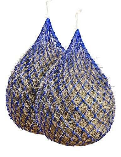 Harrison Howard Slow Feed Hay Net Horse 2 Pcs Horse Feeding Supplies Blue 40" Length with 2" Holes