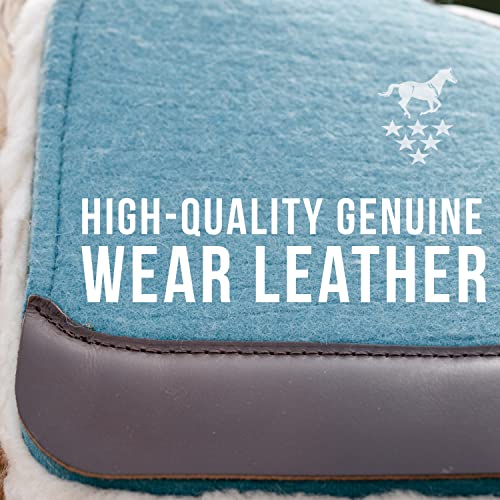 Professional's Choice 100% Steam-Pressed Saddle Pad | Wither Relief and Helps to Protect Against Pressure Points | Soft Fleece Bottom | 31" x 32" | 1 1/4" Felt | Pacific Blue