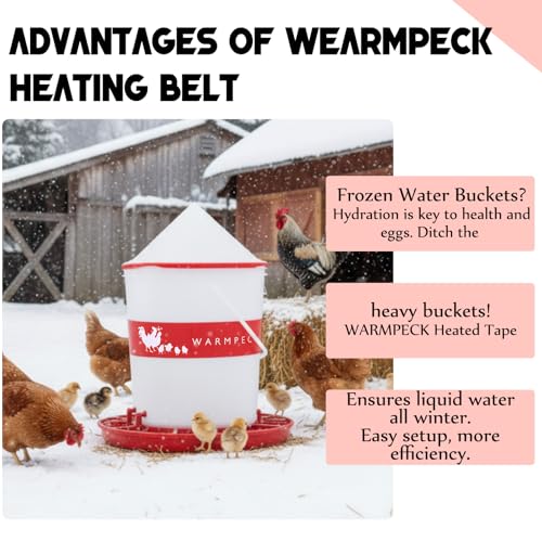Remerry 2 Pcs Thermostatic Bucket Belt Chicken Water Heater for Winter