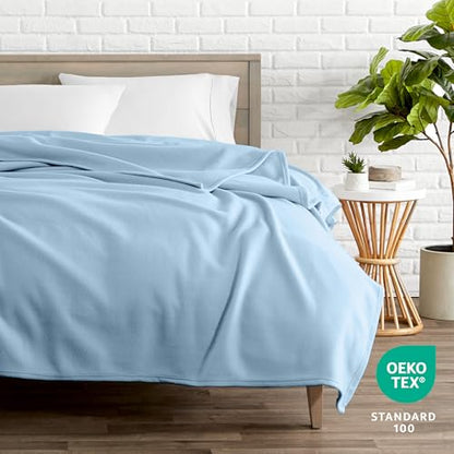Bare Home Polar Fleece Blanket (Throw, Light Blue) - color: 08 - Light Blue, size: Throw