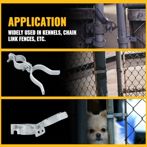VIVIDA 1-3/8" x 1-7/8" Chain Link Gate Latch, Fence Gate Fork Latch, 1 PCS | Galvanized Fence Gate Lock, Chain Link Fence Parts, Bolts & Nuts Included - size: 1-3/8" x 1-7/8" (1 PCS)