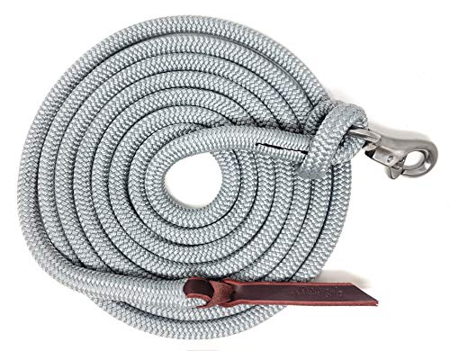 12FT Lead Rope with SS Snap - color: Grey, size: 12 FT