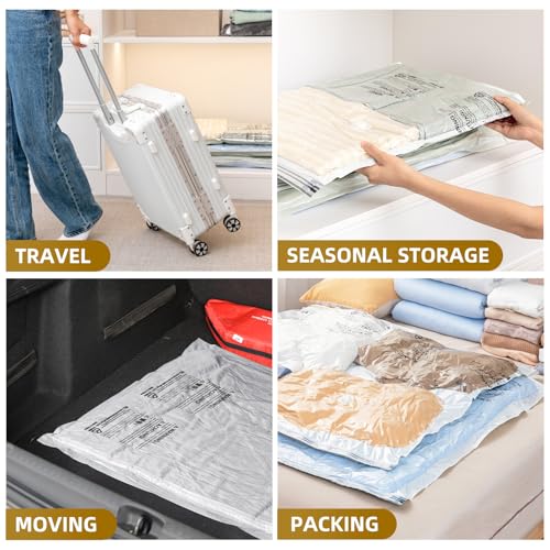 TAILI 4 Pack Vacuum Storage Bags, Jumbo Size (31×40 inch), Cream - size: 4 Jumbo