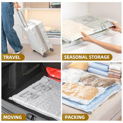 TAILI 4 Pack Vacuum Storage Bags, Jumbo Size (31×40 inch), Cream - size: 4 Jumbo