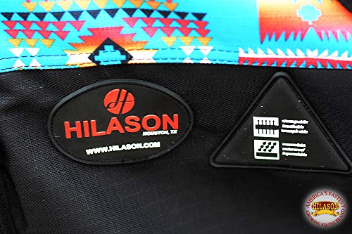 Waterproof Horse Turnout Sheet Hilason 1200D Rip-Stop Lightweight Rain Sheet with Belly Wrap Taffeta Lining Shoulder Gussets - color: Turquoise Aztec With Black, size: 75 in