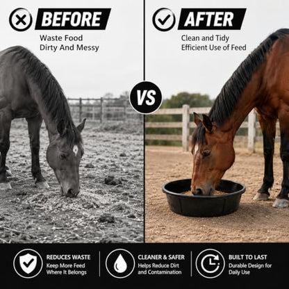 LOVIVO Horse Rubber Feed PAN 3GALLON 3 - size: 3 gallon 3PCS