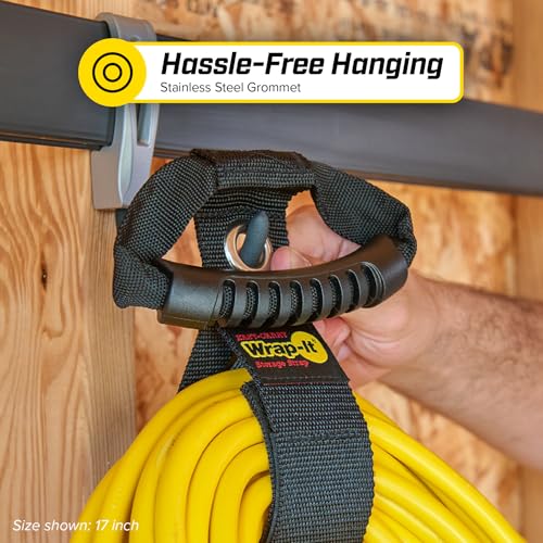 Easy-Carry Wrap-It Storage Straps - 17" (2-Pack) Black with Grommet - color: Black, size: 17" (2 Pack) with Grommet