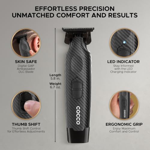 Cocco Hyper Veloce Pro Trimmer, Digital Gap Graphene Blade Edger - color: Carbon Fiber