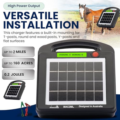 My Animal Command Solar Power Electric Fence Energizer Charger 0.2 Joules - size: Mini MAC2ML 0.2 Joules