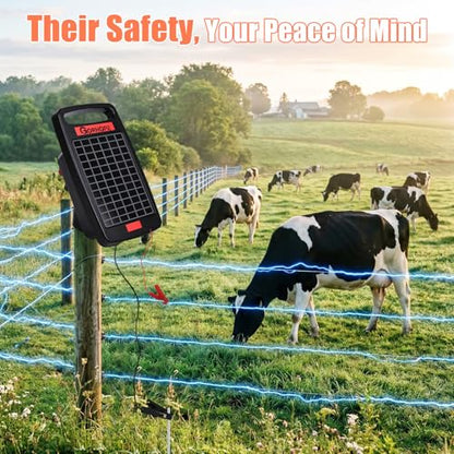 20 Miles Solar Electric Fence Charger with Short Circuit Alarm,0.32JPowered - size: GOR32（20M0.32J）