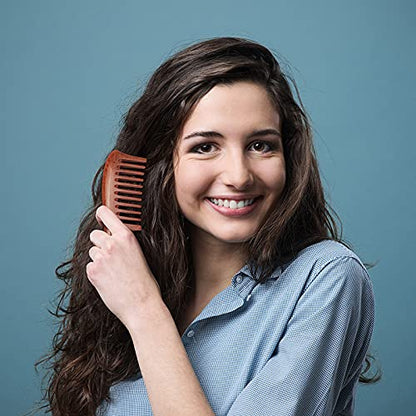 Louise Maelys Red Sandalwood Wide Tooth Comb For Curly Hair - color: Red Sandalwood