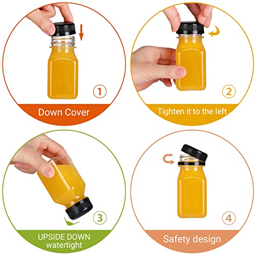 Fhxtcygj 24 Pack 4oz Empty Plastic Juice Bottles with Leak-Proof Caps Lids - color: 24pcs 4oz