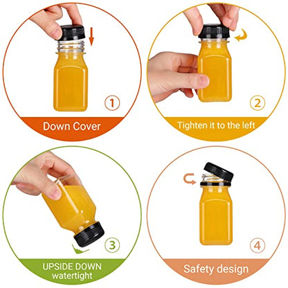 Fhxtcygj 24 Pack 4oz Empty Plastic Juice Bottles with Leak-Proof Caps Lids - color: 24pcs 4oz