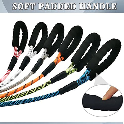 MayPaw Heavy Duty Rope Dog Leash, 3/4/5/6/7/8/10/12/15 FT Nylon Pet Leash, Soft Padded Handle Thick Lead Leashes for Large Medium Dogs (Blue Black, 1/2" * 10') - color: blue black, size: 1/2" * 10'