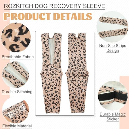 Arm Sleeve for Dog Wound After Surgery Skin Problems Calluses - color: Brown Leopard Print, size: 2XS