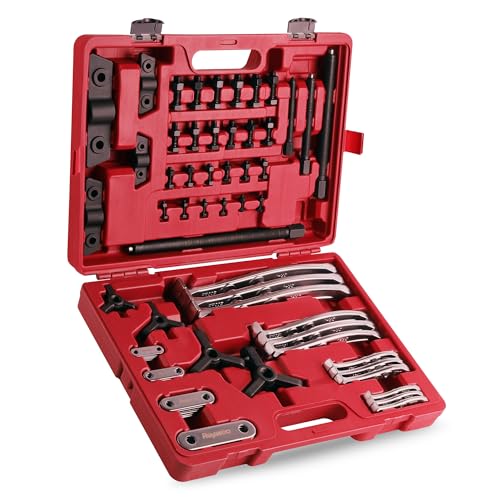 Reywoo Gear Puller Set, 3" 4" 6" 8" Bearing Puller Kit for Pulley Gear Bearing Flywheel Removal, Cr-V Steel 2 Jaw & 3 Jaw Gear Puller with Reversible Jaws - size: Max External 3"&4"&6"&8"