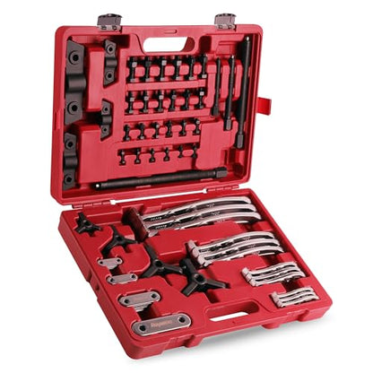 Reywoo Gear Puller Set, 3" 4" 6" 8" Bearing Puller Kit for Pulley Gear Bearing Flywheel Removal, Cr-V Steel 2 Jaw & 3 Jaw Gear Puller with Reversible Jaws - size: Max External 3"&4"&6"&8"