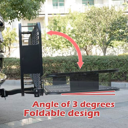 Fouwick 60"x 20"x 6" Folding Trailer Hitch Mount Cargo Carrier, 500LBS Capacity, Powder Coating Luggage Rack Basket Car Storage with Straps, Fits 2" Receiver - color: 60x20x6 inch
