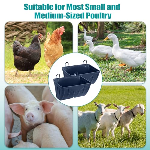 Chicken Feeder Waterer,Duck Feeder,Hanging Goat Feeder,5 Quart*3 Pack,Blue - color: 3 Pack Blue