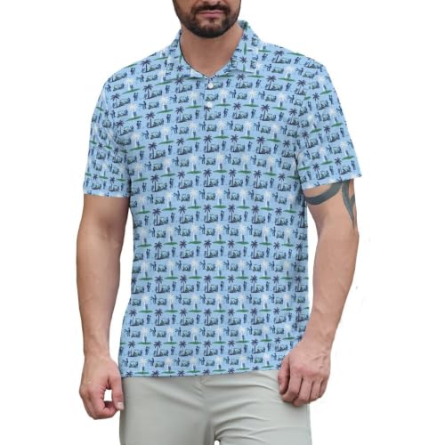 Men‘s Golf Shirt Funny Polo Shirts Short Sleeve Golf Polo Shirts Gifts Print Shirts - color: 618style-26-poa, size: Medium