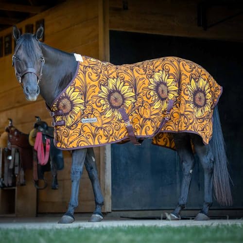 Jeffers Expression Standard Neck Fleece Cooler Horse Blanket, 72" – Lightweight Breathable Polyester Fleece Horse Cooler for Moisture Control, Drying, Layering, All Year Round Use - Bloomin Toolin - color: Bloomin' Toolin', size: 72"