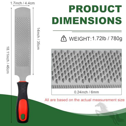 18 Inch Hoof Rasp, Carbon Steel Farrier File Tool, Trimming Tool Horse Rasp with Handle, Suitable for Horse Donkey Cow Goat Animal Hooves - size: 18 inches