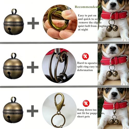 Dog Bells for Pet Tracking, 4 Extra Loud Dog & Cat Bells for Collar