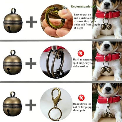 Dog Bells for Pet Tracking, 4 Extra Loud Dog & Cat Bells for Collar
