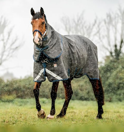 Horseware® Rhino® Hexstop Plus Vari-Layer Turnout 0g - Grey/Indigo & Navy, 78 inches - size: 78 inches