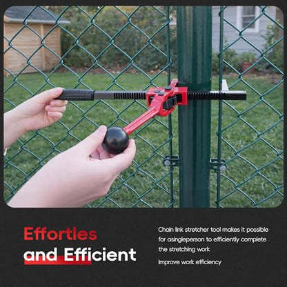 Fence Stretcher Tool, Heavy Duty Chain Link & Barbed Wire Fence Stretcher Tool & Top Rail Puller for Farm, Ranch, Garden & Yard Fence Installation or Repair Projects