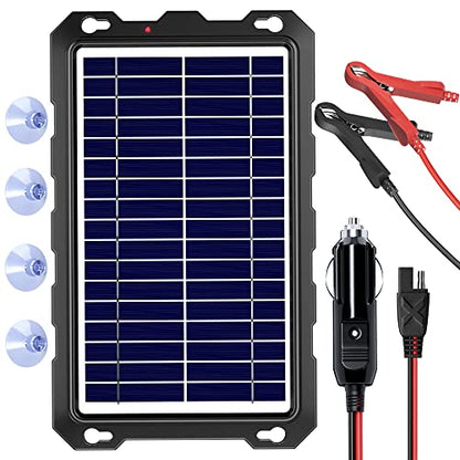 SUNAPEX 8W 12V Solar Car Battery Trickle Charger & Maintainer - size: 8W