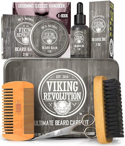 Viking Revolution Ultimate Beard Kit - Classic, 5 Pcs with Metal Box - size: 5 Piece Set