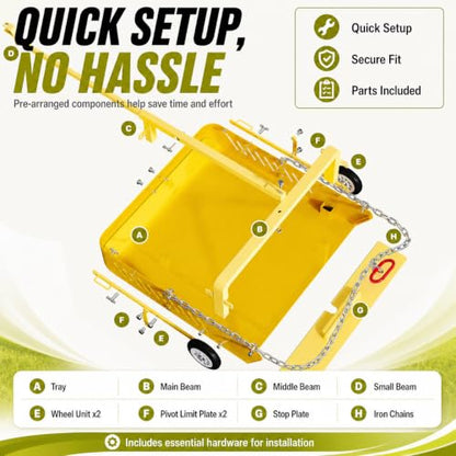 GRIND MODE 2-in-1 Horse Paddock Cleaner & Tow-Behind Trailer - color: Yellow, size: Upgraded Steel Chain