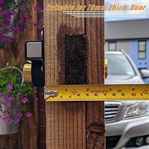 Barn Door Lock, Fence Gate Lock, Double Sided Gate Latch, Gate Lock for Wodden Garage Door, Supplied with 5 Keys, Work with 2.75" Wooden Vinyl Metal Gate, for Right & Left Door - size: 2.75 inches