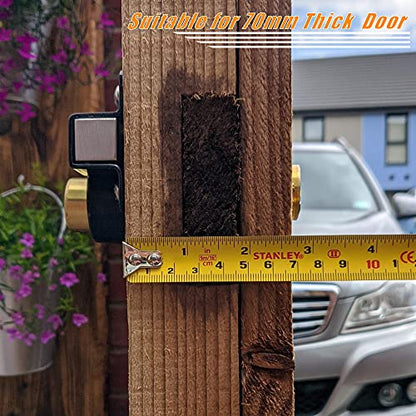 Barn Door Lock, Fence Gate Lock, Double Sided Gate Latch, Gate Lock for Wodden Garage Door, Supplied with 5 Keys, Work with 2.75" Wooden Vinyl Metal Gate, for Right & Left Door - size: 2.75 inches