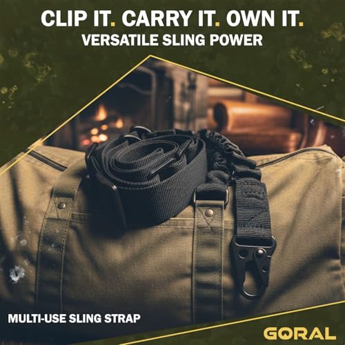 Traditional Two Point Rifle Sling Strap - Gun Sling with Metal Hook for Outdoor, Hunting, Airsoft, Paintball & Training Tactical 2 Point Easy Attach, Adjustable Gun Shoulder Strap