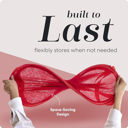 Handy Laundry Collapsible Mesh Pop Up Laundry Hamper 14 x 13 x 24 in, Red - color: Red, 1-PACK