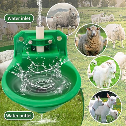 2PCS Automatic Goat Water Bowl with Copper Float Valve Drain Hole
