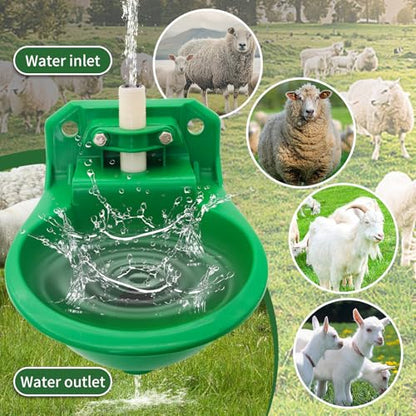 2PCS Automatic Goat Water Bowl with Copper Float Valve Drain Hole