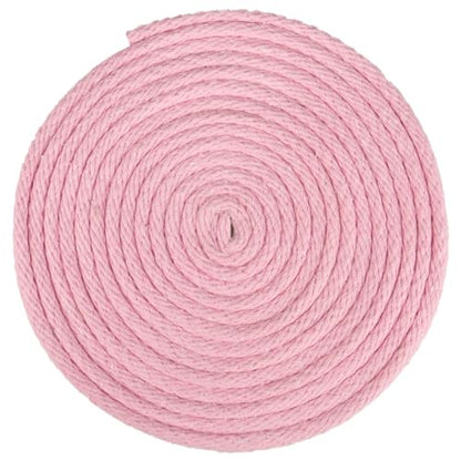 Golberg Solid Braid Poly Cotton Rope – (1/4 Inch x 50 Feet, Light Pink) - color: Light Pink, size: 1/4" x 50'