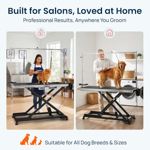 KANIS Professional Electric Dog Grooming Table - Heavy Duty - color: BLACK, size: 60"