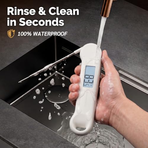0.5 Sec Instant Read Grill Meat Thermometer Digital Food Cooking BBQ, White - color: White