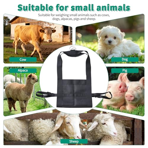 Calf Sling for Weighing Animals Adjustable Straps Goat Sling Assist Weight Scale for Baby Calf, Lamb, Alpaca, Pig, Dog (Black-CZD)