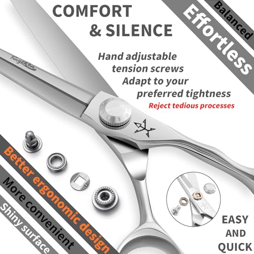 High-end Professional Extremely Very Sharp Barber Hair Cutting Scissors Hairdresser Shears For Hair 6.5 Inch Haircut Scissor Made Of Stainless Steel Alloy For Hairdressing Salon and Home Use - size: 6.5 Inch, style: Sword Shears