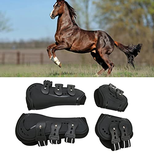 Zerodis Horse Boots, Lightweight Horse Tendon Boots Breathable Wearproof Fetlock Boots with Adjustable Buckle Brace Guard Boots for Horse Boots Pairs of 2 (M 0.7in) - size: M 0.7in