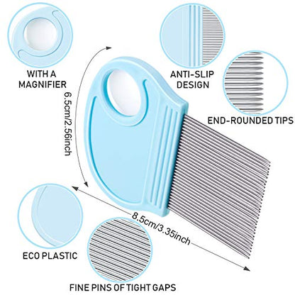 6 Pcs Head Lice Remover Nit, Removal Hair Comb with Magnifier - size: 6 Count (Pack of 1)