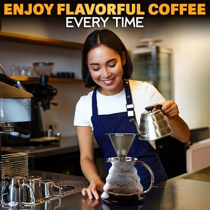 Stainless Steel Pour Over Coffee Dripper Set with 2 Cups, 600 Mesh - style: Coffee Filters
